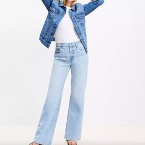 LOFT Mid Rise Relaxed Straight Light Blue Jeans